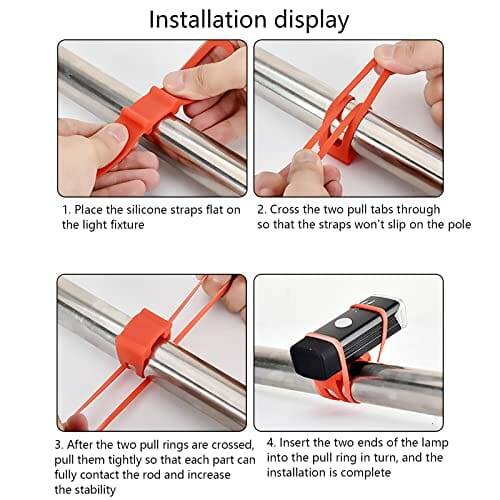 ZOLISCHE 20 szt. silikonowy pasek rowerowy kolorowy uchwyt latarki rowerowej uchwyt na lampę rowerową gumowy pasek mocujący krawat do trzymania latarek telefonów komórkowych głośników światła uchwyt na kierownicę roweru - obrazek 5