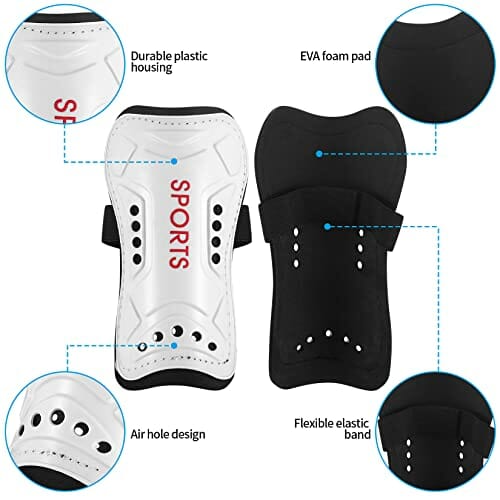 Dziecięce piłki nożnej, ochraniacze na golenie, nastolatki, piłka nożna, lekkie dzieci, biała podkładka na golenie, początkujący dla chłopców, dziewcząt, gry w piłkę nożną, sprzęt ochronny na nogi (6-15 lat) - obrazek 3