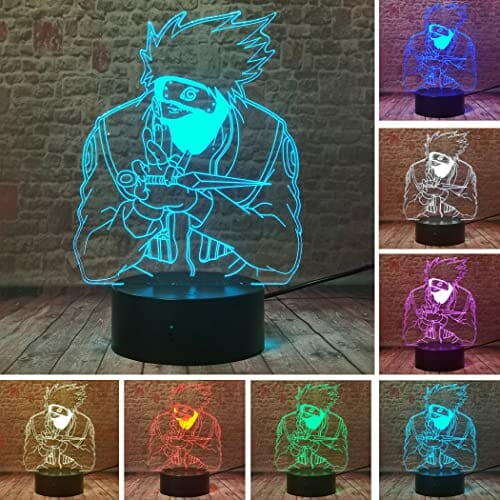 hippuden Legendy Hatake Kakashi 7 zmieniających się kolorów, figura nocna 3D, kreatywna, profesjonalna lampka do sypialni, latarnia, fanów, chłopców, mężczyzn, małych syn, urodziny, zabawka bożonarodzeniowa, prezent - obrazek 8