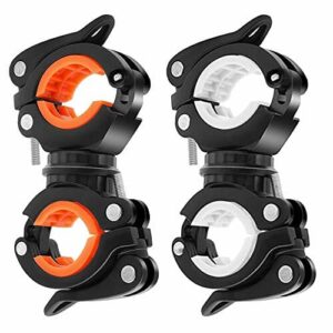 MOPOIN Uchwyt na lampkę rowerową, 2 sztuki, uniwersalny uchwyt na lampkę rowerową, obracany o 360°, uchwyt do montażu na rowerze, do rowerów górskich, na zewnątrz, do jazdy konnej