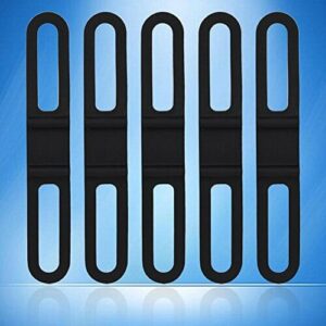 Gorgeri Vendaje de correa de bicicleta, 5Pcs/set Silicona Bicicleta multiusos Vendaje de correa fija de silicona （Negro）