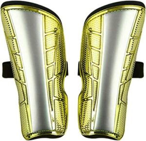 ASEOK młodzież dziecięca podkładka na golenie, dziecięca podkładka pod golenie, 1 para lekkich i oddychających dziecięcych łydek sprzęt ochronny dla dzieci na 6-12 lat, chłopcy, dziewczęta, dzieci, nastolatki (niebieski i żółty