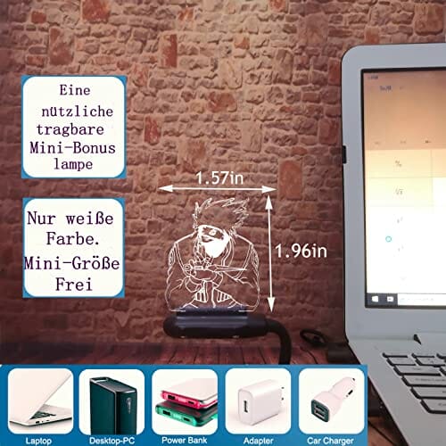 hippuden Legendy Hatake Kakashi 7 zmieniających się kolorów, figura nocna 3D, kreatywna, profesjonalna lampka do sypialni, latarnia, fanów, chłopców, mężczyzn, małych syn, urodziny, zabawka bożonarodzeniowa, prezent - obrazek 4