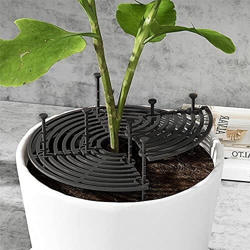 2 x Ochraniacze gleby do doniczek, Doniczka do ochrony roślin bezpieczeństwa, siatka ochronna do doniczek do ochrony dzieci i zwierząt domowych, Kolor Brązowy, Czarny - obrazek 5
