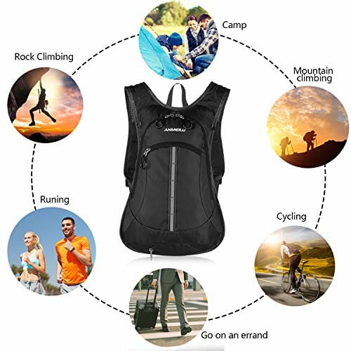 Plecak rowerowy, plecak rowerowy 15 l, wodoodporny, oddychający plecak rowerowy, plecak turystyczny, torby sportowe, do podróży, jazdy konnej, trekkingu, wspinaczki górskiej, kempingu, wspinaczki górskiej, wspinaczki górskiej, na kemping, do wspinaczki, Czarny - obrazek 3