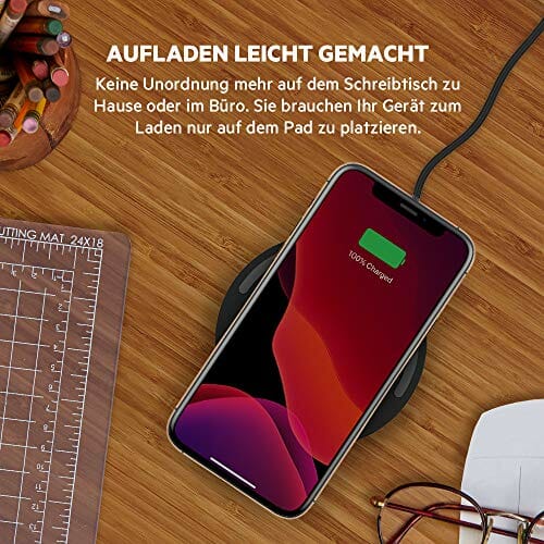 Belkin Boost Charge Bezprzewodowa ładowarka indukcyjna o mocy 15 W (z certyfikatem Qi dla iPhone’a, słuchawek AirPods, urządzeń firm Samsung, Google i innych, dołączony zasilacz sieciowy) – biała - obrazek 6