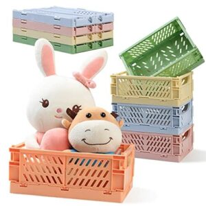 5 sztuk koszy z tworzywa sztucznego, składane, stabilne, małe pudełka składane, do biura, pokoju dziecięcego, łazienki i gabinetu (25 x 16,5 x 10 cm, 15 x 10 x 5,7 cm)