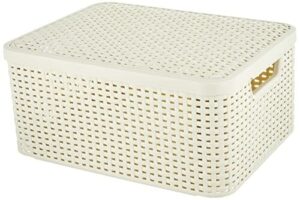 Curver Style kosze regałowe, polipropylen, ecru, 39,3 x 29,3 x 18,7 cm