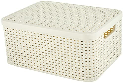 Curver Style kosze regałowe, polipropylen, ecru, 39,3 x 29,3 x 18,7 cm