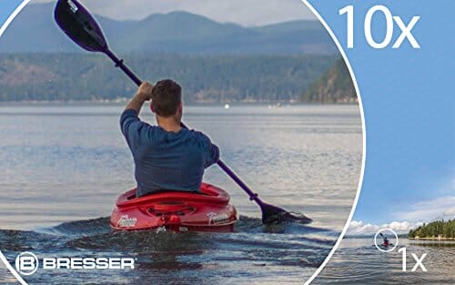 Bresser Lornetka Hunter 10 x 25 kompaktowa lornetka z wielowarstwowym uszlachetnieniem i wyrównaniem dioptrii, łącznie z paskiem do noszenia i torbą transportową - obrazek 3