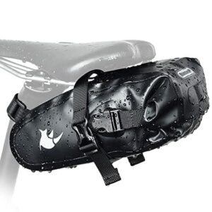 Selighting Torba podsiodłowa, wodoszczelna torba na siodełko rowerowe, torba na rower wyścigowy górski (czarna, 1,5 l)