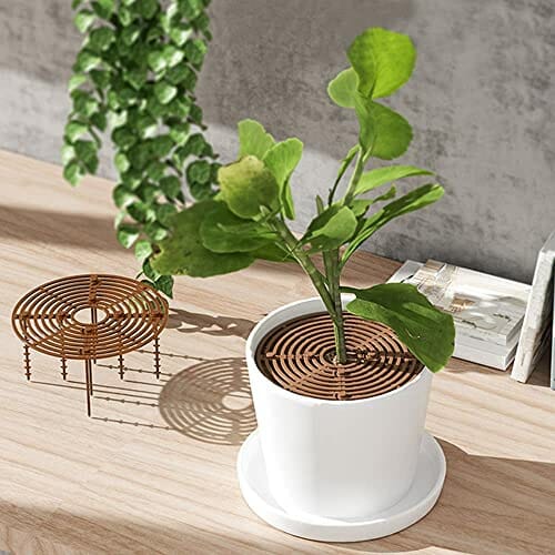 2 x Ochraniacze gleby do doniczek, Doniczka do ochrony roślin bezpieczeństwa, siatka ochronna do doniczek do ochrony dzieci i zwierząt domowych, Kolor Brązowy, Czarny - obrazek 4