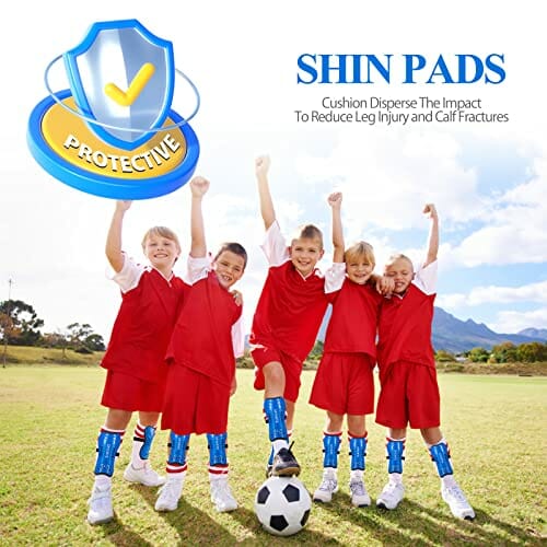 Dziecięce piłki nożnej, ochraniacze na golenie, dla nastolatków, piłka nożna, lekkie niebieskie dzieci, podkładka na golenie, dla początkujących, dla chłopców, dziewcząt, gry w piłkę nożną, sprzęt ochronny na nogi (6-15 lat) - obrazek 6