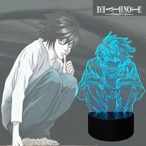 Jinlycoo L Lawliet lampa stołowa lampka akcji do pokoju chłopca Yagami lawa japońska komiks motyw manga kreskówka USB 16 kolorów lampa dla dzieci nastrojowa lampa dla chłopca dziewczynki dzieci dekoracja do sypialni połysk święta Boże Narodzenie parsent