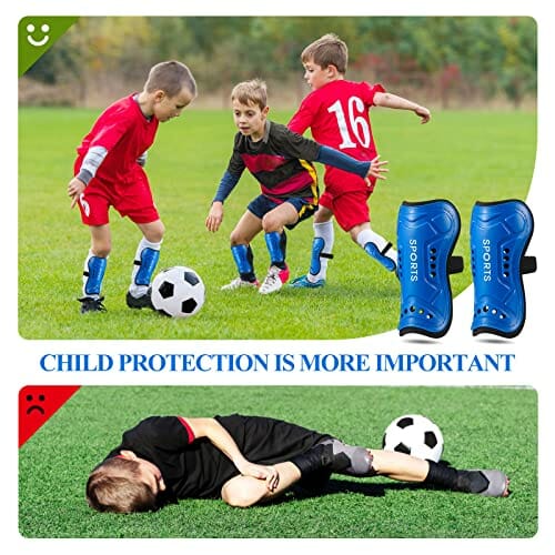 Dziecięce piłki nożnej, ochraniacze na golenie, dla nastolatków, piłka nożna, lekkie niebieskie dzieci, podkładka na golenie, dla początkujących, dla chłopców, dziewcząt, gry w piłkę nożną, sprzęt ochronny na nogi (6-15 lat) - obrazek 5