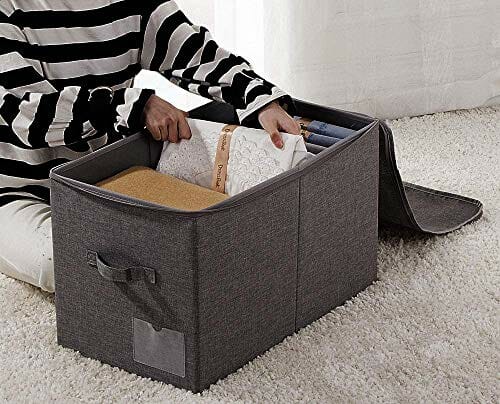 60L składany duży kosz do przechowywania do szafy IKEA, garderoby, biu - obrazek 5