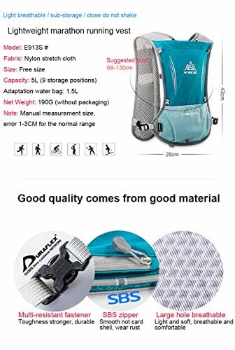 Lekki plecak 5 l do sportów na świeżym powietrzu, wyścigów szlakowych, - obrazek 6