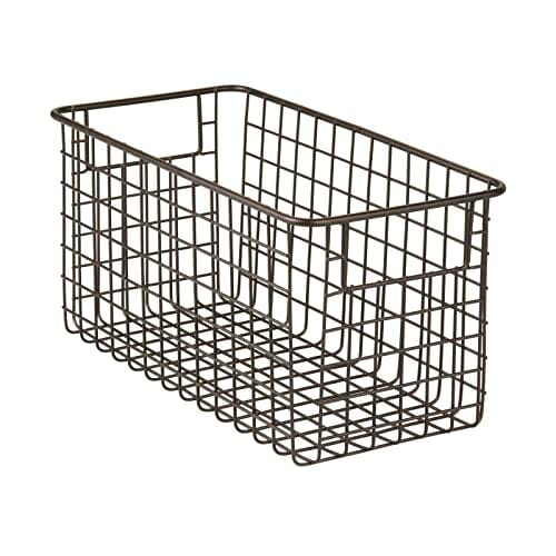mDesign Kosz do wszystkich zastosowań - elastyczny kosz do przechowywania, kosz druciany z uchwytami - uniwersalne zastosowanie - 30 cm x 15 cm x 15 cm x 15 cm - brąz - obrazek 2