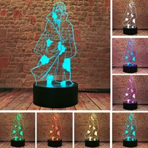 Shippuden Itachi Uchiha – Akatsuki Sasuke Figuarts Ninja lampa 3D – 7 zmieniających się kolorów światła nocne Home chłopiec pokój pokój pokój dziecięcy przyjaciel Boże Narodzenie urodziny prezenty świąteczne