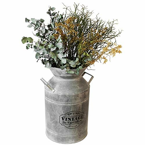 Koopman Dekoracyjny dzbanek na mleko Vintage Garden Ø 21 x wys. 37 cm cynk szary - blaszany dzbanek konewka dekoracyjna dekoracja stołu - obrazek 3