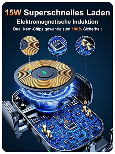 Auckly 15 W Qi ładowarka indukcyjna samochodowa, bezprzewodowa ładowar - obrazek 7
