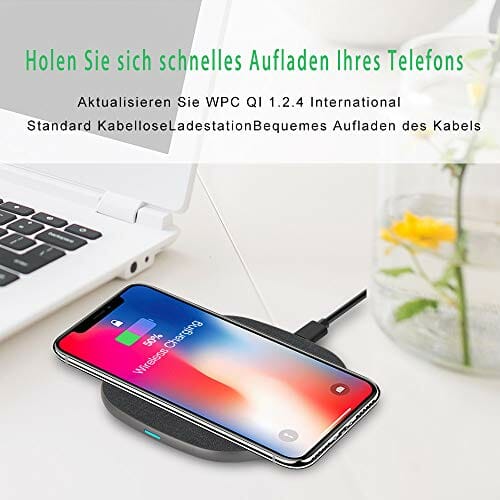 Evershop Szybka bezprzewodowa ładowarka, indukcyjna stacja ładująca, bezprzewodowe ładowanie do iPhone 13, 12, 11, 14/Pro/XS/X/8/8 Plus, stacja ładująca Fast Qi do Samsung Galaxy S20/S10/Note 9/S9 Plus/Note 8, Huawei P30 Pro itd - obrazek 7