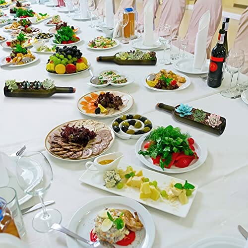 BELLE VOUS Zestaw 3 szklanych butelek wina, sukulenty, skrzynka na kwi - obrazek 4