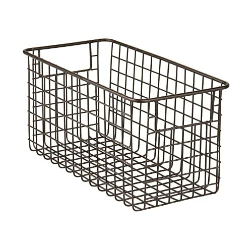 mDesign Kosz do wszystkich zastosowań - elastyczny kosz do przechowywania, kosz druciany z uchwytami - uniwersalne zastosowanie - 30 cm x 15 cm x 15 cm x 15 cm - brąz - obrazek 3