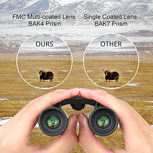 Qiaonato Lornetka dla dorosłych i dzieci, 8 x 21, mała lornetka, lekka lornetka do obserwacji ptaków, mistrzostw świata w piłce nożnej, wędrówek, polowań, zwiedzania polowań, nakłuwania polowego - obrazek 7