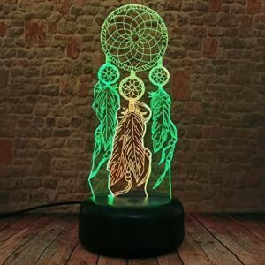 Lamchim Dream Catcher Windbell zabawne dzwonki wietrzne, podwójna mieszanka 7 kolorów, dla dziewczynek, dzieci, do spania, dekoracja łóżka LED, na Boże Narodzenie, do domu, na urodziny, dla dzieci, zabawka, prezent