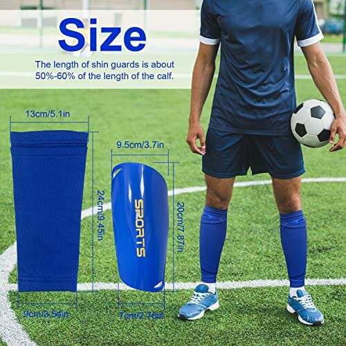 Zestaw ochraniaczy na piszczelę, ochraniacze piszczeli, dla dzieci z oddychającymi skarpetami do piłki nożnej, ochraniacze na piszczeli, młodzieżowe, ergonomiczne ochraniacze piszczeli, kompleksowa ochrona - obrazek 3