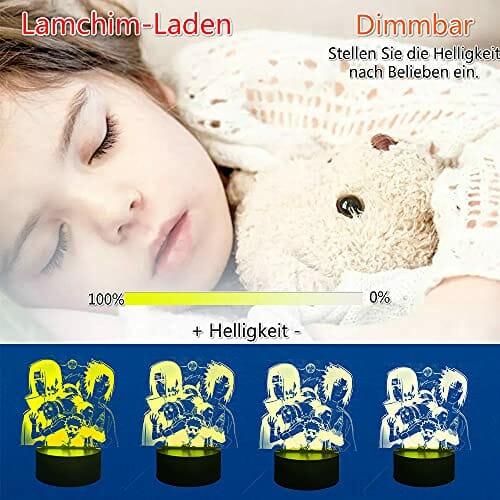 Nowość Hatake Kakashi Uzumaki Uchiha Sasuke Haruno Sakura Anime Sakura Nara Shikamaru lampa biurkowa z 7 zmieniającymi się kolorami RGB lampka nocna chłopiec chłopiec chłopiec Boże Narodzenie dekoracja prezent - obrazek 10