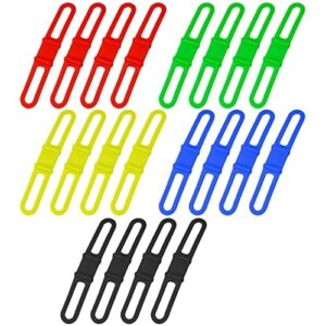 ZOLISCHE 20 szt. silikonowy pasek rowerowy kolorowy uchwyt latarki rowerowej uchwyt na lampę rowerową gumowy pasek mocujący krawat do trzymania latarek telefonów komórkowych głośników światła uchwyt na kierownicę roweru