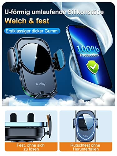 Auckly 15 W Qi ładowarka indukcyjna samochodowa, bezprzewodowa ładowar - obrazek 6