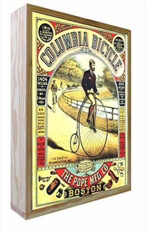 Obraz z drewnianą ramą, podświetlenie tła, rower Columbia