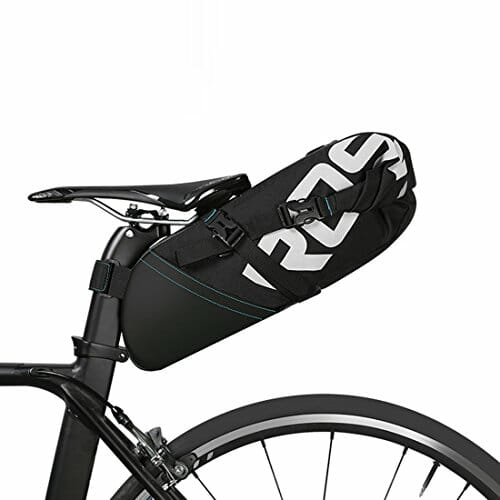 XPhonew torba na siodełko rowerowe, torba na siodełko rowerowe 10 l torba na siedzenie podwieszane torby na rower torba do przechowywania na zewnątrz góra szosa MTB rower miejski rower z zwijanym otworem i odblaskowym logo - obrazek 2