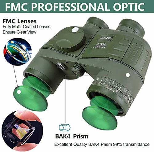 Lornetka morska, 10 x 50, wodoszczelna, odporna na mgły, obiektyw BAK4 - obrazek 6