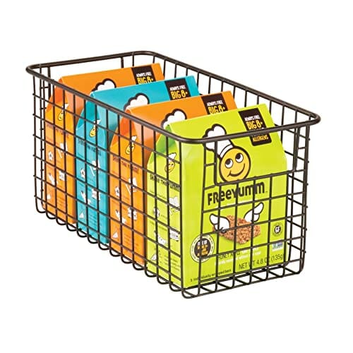 mDesign Kosz do wszystkich zastosowań - elastyczny kosz do przechowywania, kosz druciany z uchwytami - uniwersalne zastosowanie - 30 cm x 15 cm x 15 cm x 15 cm - brąz - obrazek 5