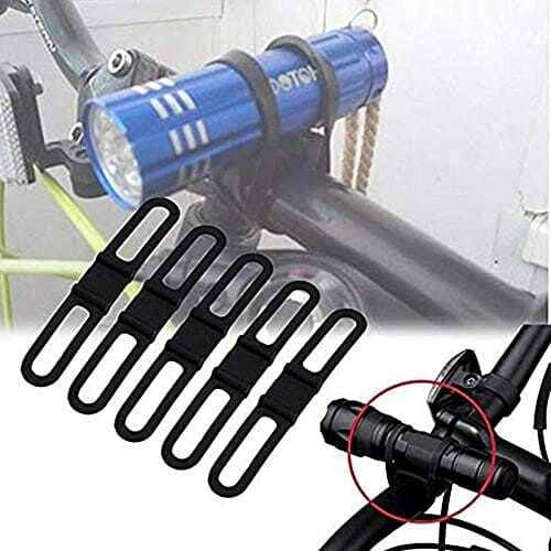 yyuezhi 10 szt. rower silikonowy pasek na kierownicę rowerową bandaże rowerowe mocowanie wiązana wstążka uchwyt kolarstwo latarka uchwyt taśma do wiązania do roweru roweru guma opaska bandaż akcesoria do jazdy nocnej - obrazek 7