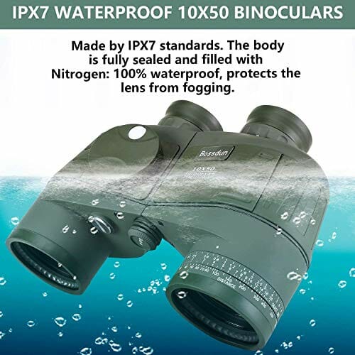 Lornetka morska, 10 x 50, wodoszczelna, odporna na mgły, obiektyw BAK4 - obrazek 4