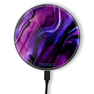 ERT GROUP Oryginalna i oficjalnie licencjonowana przez Babaco ładowarka indukcyjna, wzór Abstract 020, szklana bezprzewodowa stacja ładująca, kabel Micro USB 1 metr 10W