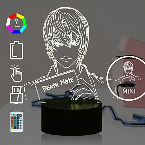 Yagami 3D lampka nocna Japonia anime figurka Yagami dzieci światło dla chłopca salonu kreskówka lampa stołowa LED 16 kolorów USB nastrój połysk dzieci lampa do spania wakacje przyjęcie urodziny Boże Narodzenie zabawki prezent - obrazek 8