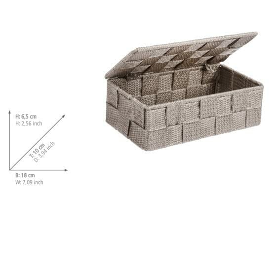 WENKO 22572100 Organizer Adria mini z pokrywką Taupe - Aufbewahrungsbo - obrazek 3