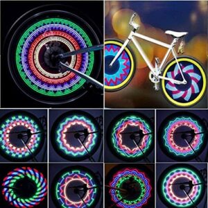 Koła rowerowe oświetlają wodoszczelne oświetlenie felg rowerowych / światła szprychowe z 32 diodami LED i 32 wzorami zmiany do opon MTB