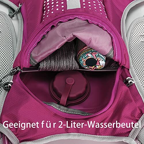 free knight Wodoszczelny plecak na rower, 6 l, z bukłakiem na wodę, z organizerem na kask, torba do jazdy na rowerze, jazdy konnej, biegania, joggingu, wędrówek (fioletowy), liliowy - obrazek 4