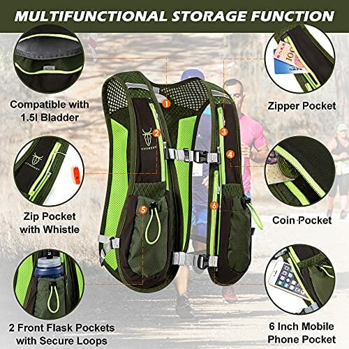 UTOBEST Plecaki do biegania lekki plecak nawadniający funkcjonalna kamizelka do biegania 5,5 l - obrazek 8