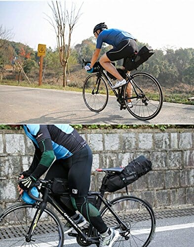 XPhonew torba na siodełko rowerowe, torba na siodełko rowerowe 10 l torba na siedzenie podwieszane torby na rower torba do przechowywania na zewnątrz góra szosa MTB rower miejski rower z zwijanym otworem i odblaskowym logo - obrazek 3