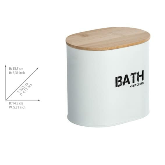 WENKO Bagażnik łazienkowy Gara z pokrywką biały - pudełko do przechowy - obrazek 2