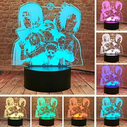 Nowość Hatake Kakashi Uzumaki Uchiha Sasuke Haruno Sakura Anime Sakura Nara Shikamaru lampa biurkowa z 7 zmieniającymi się kolorami RGB lampka nocna chłopiec chłopiec chłopiec Boże Narodzenie dekoracja prezent