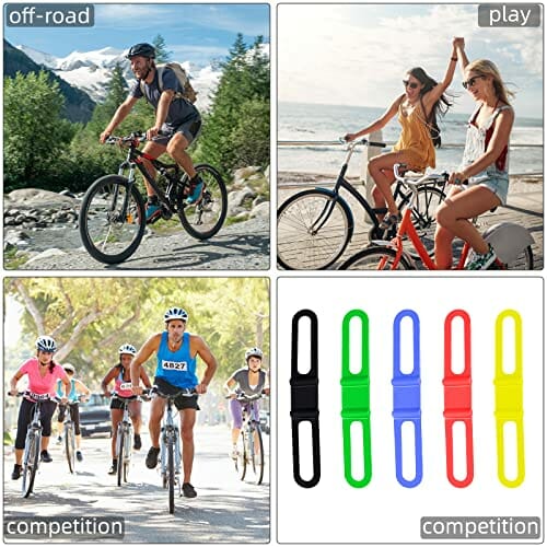 ZOLISCHE 20 szt. silikonowy pasek rowerowy kolorowy uchwyt latarki rowerowej uchwyt na lampę rowerową gumowy pasek mocujący krawat do trzymania latarek telefonów komórkowych głośników światła uchwyt na kierownicę roweru - obrazek 2